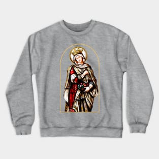 Saint Elizabeth of Hungary Stained Glass Window Crewneck Sweatshirt